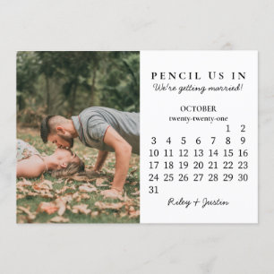 Invitación Reserva la fecha Calendario moderno de octubre d