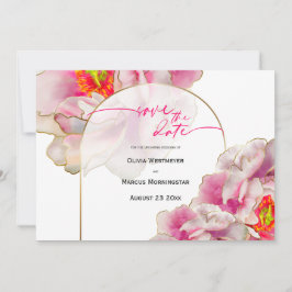 Invitación Reserva la fecha | Negrita y bella Scarlet Peony I