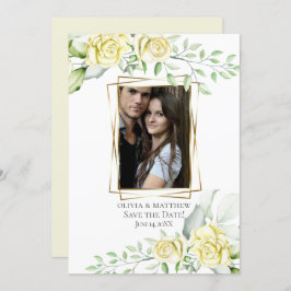 Invitación Reserva la fecha | Rosa de Rubor marfil-amarillo a