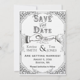 Invitación Reserva pasada de moda del Victorian la fecha