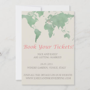 Invitación Reserva tus boletos, es hora de una boda
