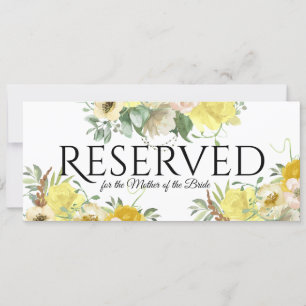 Invitación Reservado Floral Amarillo