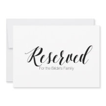 "Reservado para la familia de la novia" Letrero de