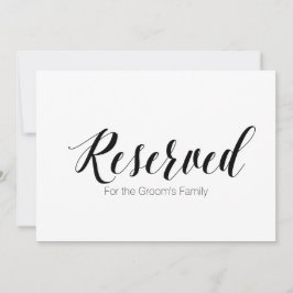 Invitación "Reservado para la Familia del Novio" Letrero de B