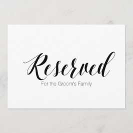 Invitación "Reservado para la Familia del Novio" Letrero de B