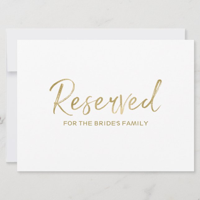 Invitación "Reservado" para Letrero de Familia | Con estilo d (Anverso)