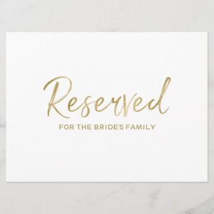 Invitación "Reservado" para Letrero de Familia   Con estilo d