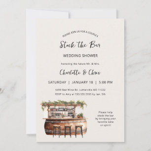 Invitación Reservar la ducha de matrimonio del bar
