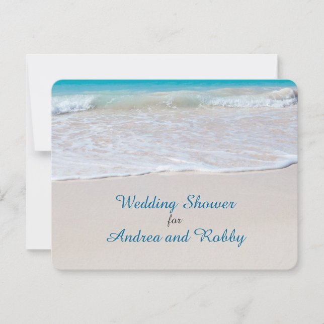 Invitación Reserve el bar Beach Wedding Shower (Anverso)