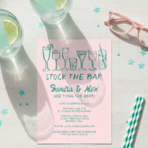 Invitación Reserve el Bar Whimsical Cocktail Bebe Engagement