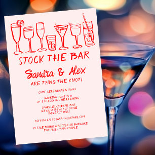 Invitación Reserve el Bar Whimsical Cocktail Bebe Engagement