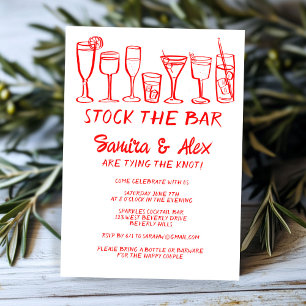 Invitación Reserve el Bar Whimsical Cocktail Bebe Engagement