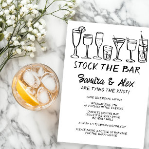 Invitación Reserve el Bar Whimsical Cocktail Bebe Engagement