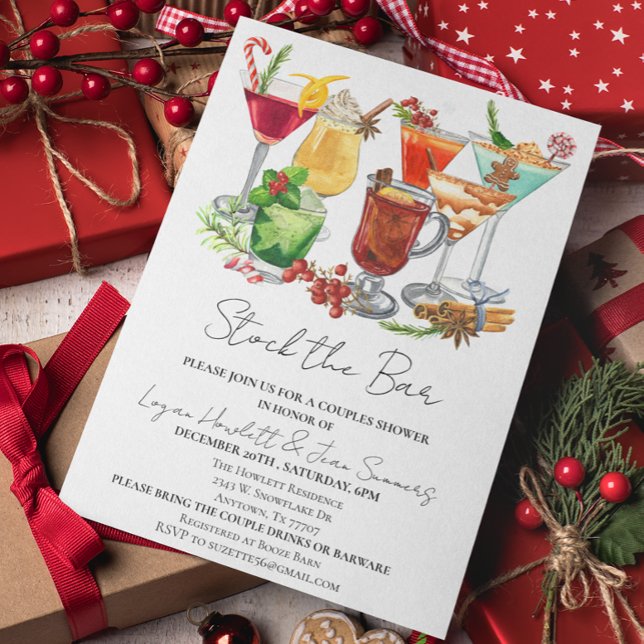 Invitación Reserve los Navidades de duchas de bar con parejas (Subido por el creador)