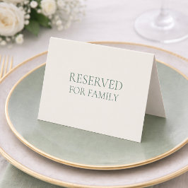 Invitación Reserved for Family Table Sign – Minimal Sage