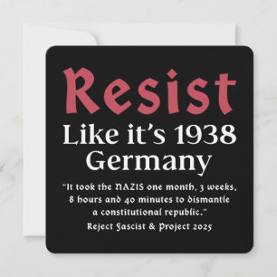 Invitación Resist Like It's 1938 Alemania