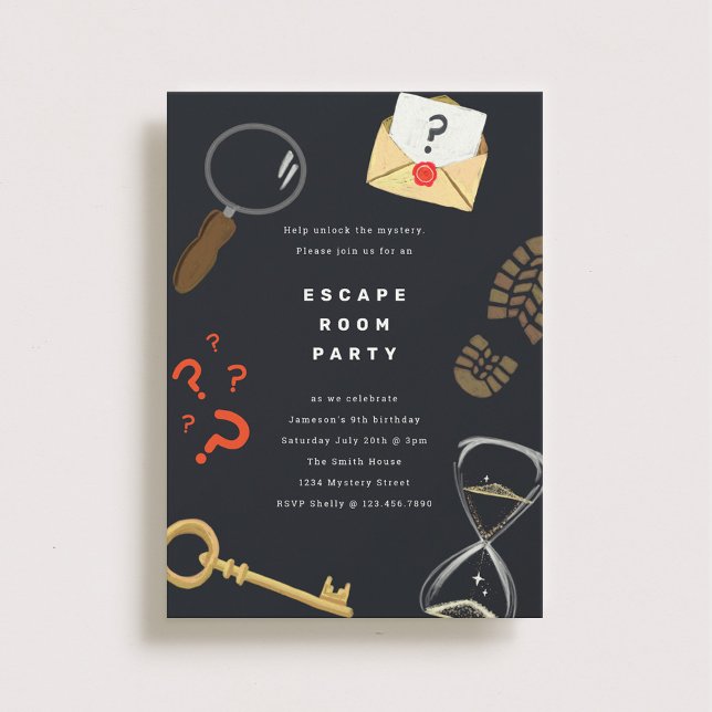 Invitación Resolver el Fiesta de la sala de escape de misteri (Subido por el creador)