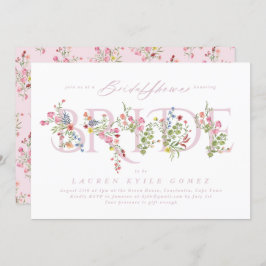 Invitación resorte floral rosa elegante BRIDE Bridal Shower
