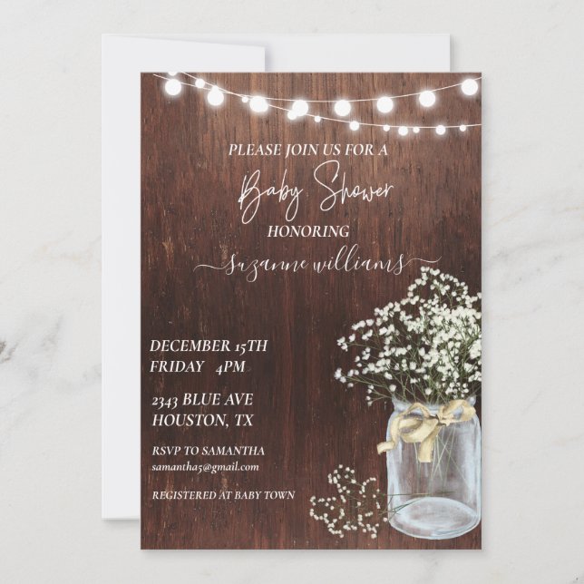 Invitación Respiración del bebé de Baby Shower con fiebre de  (Anverso)