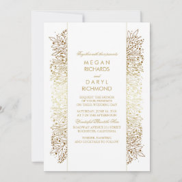 Invitación Respiración del bebé ventilado dorado - Boda filig