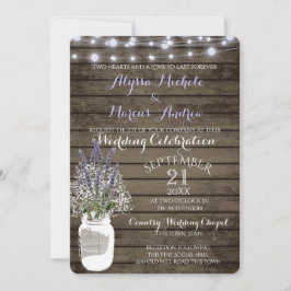 Invitación Respiración del bebé y lavanda con Boda Jar