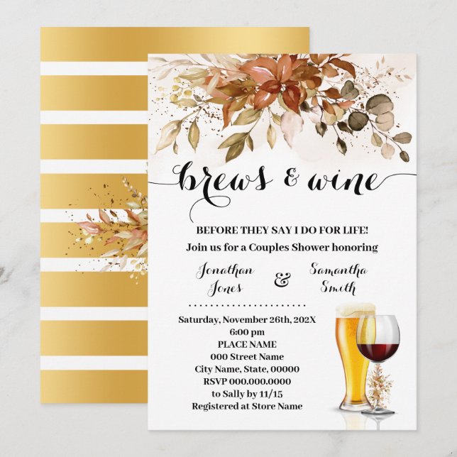 Invitación Respiración y vino antes de que las parejas duerma (Anverso / Reverso)