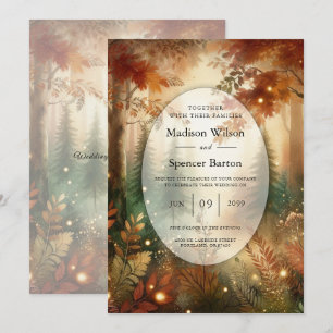 Invitación Resplandor de Otoño en la Boda del Bosque Encantad