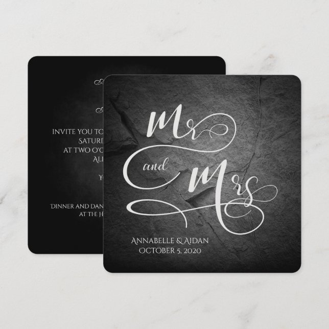Invitación Resplandor de Piedra Negra (Anverso / Reverso)