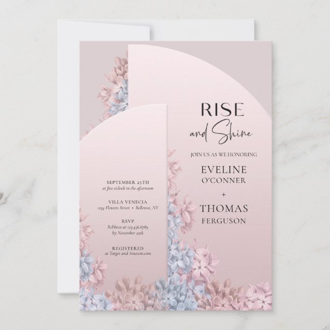 Invitación Resplandor del marco del arco de boho floral prima (Anverso)
