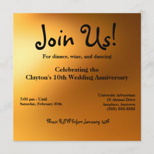 Invitación Resplandor Dorado 5.25"
