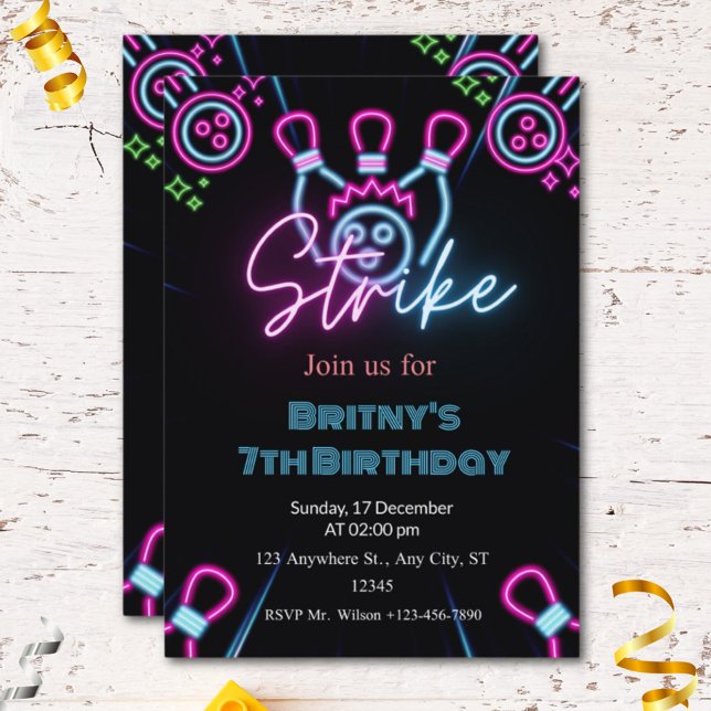 Invitación Resplandor en la fiesta de cumpleaños de la bocana (Subido por el creador)