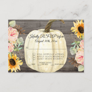 Invitación Responder Bodas Rústicas Girasoles y Florales Cala