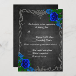 Invitación Respuesta a la boda de otoño del Royal Blue Rosa C