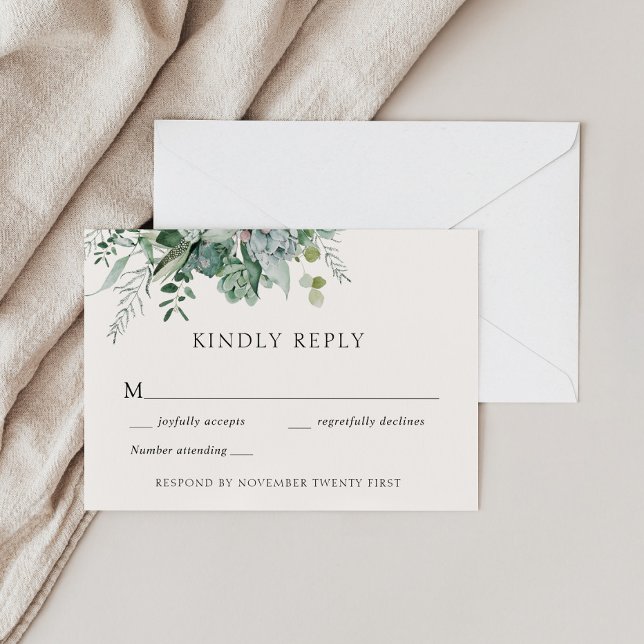 Invitación Respuesta a la vegetación Boda de Eucalyptus y Suc (Subido por el creador)