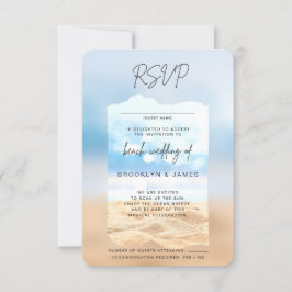 Invitación Respuesta amable de RSVP de bodas de playa