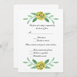 Invitación Respuesta Boda de follaje amarillo Floral