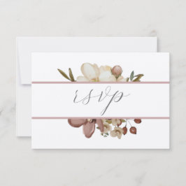 Invitación Respuesta de boda boho acuarela rosa y neutral