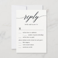 Respuesta de Boda con Opciones de Menú con Letra M