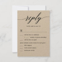Respuesta de Boda con Opciones de Menú Kraft de Le