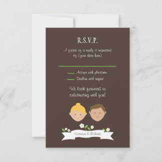Invitación Respuesta de boda con retrato personalizado (rubia