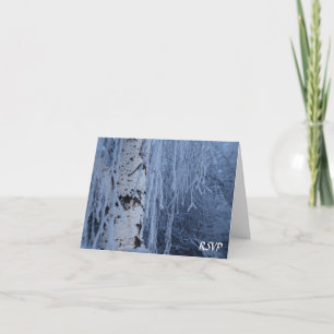 Invitación Respuesta de Boda de Abedul Llorón de Invierno