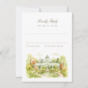 Invitación Respuesta de Boda de Acuarela del Jardín Botánico 