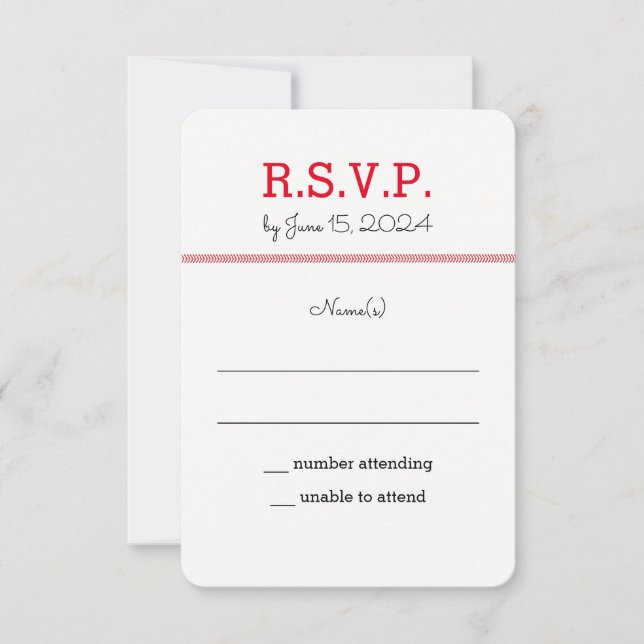 Invitación Respuesta de Boda de Amor de Béisbol (Anverso)