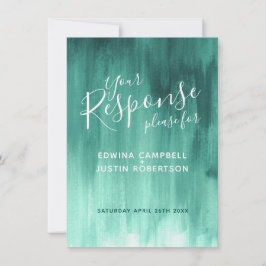 Invitación Respuesta de boda de arte moderno abstracto esmera