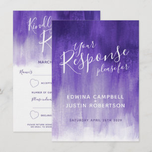Invitación Respuesta de boda de arte moderno abstracto ultrav