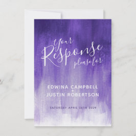 Invitación Respuesta de boda de arte moderno ultravioleta RSV