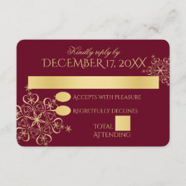 Invitación Respuesta de Boda de Invierno de los Copos de Niev