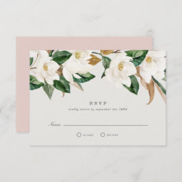 Invitación Respuesta de boda de magnolia