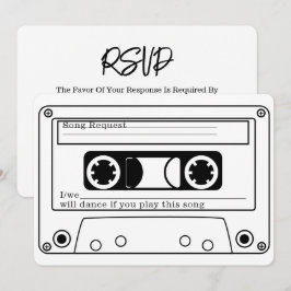 Invitación Respuesta de boda en cinta de música retro estilo
