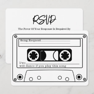 Invitación Respuesta de boda en cinta de música retro estilo